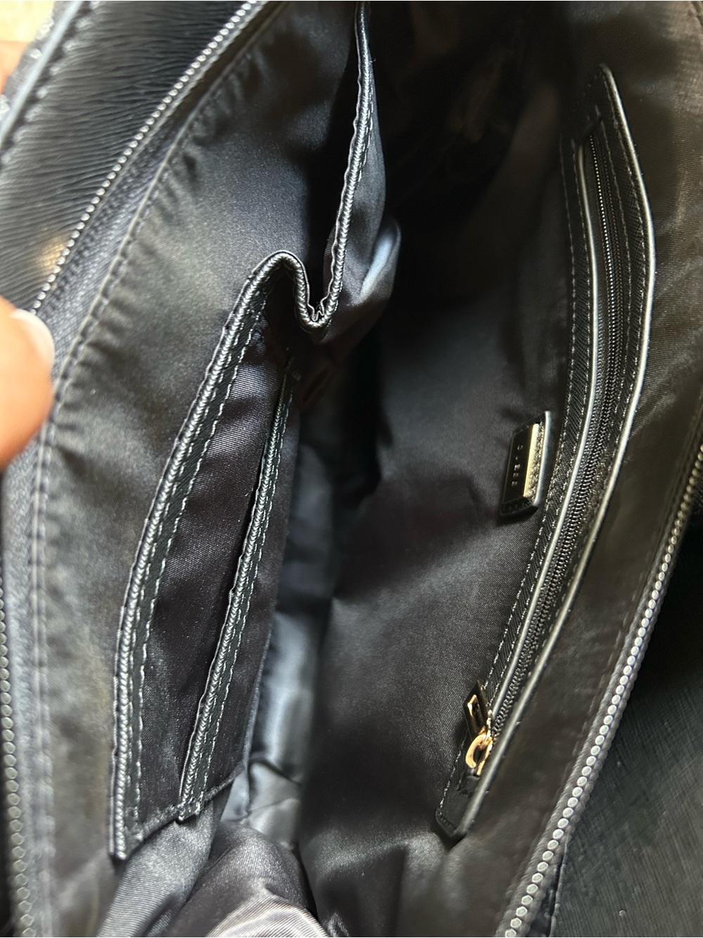 NWT GUESS Black & Gray Medium Logo Marva Jacquard Satchel with Gold Accent - Picture 6 of 6